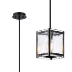 Arav Multi Height Pendant/Semi Flush, 1 Light E27, Matt Black