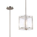 Arav Multi Height Pendant/Semi Flush, 1 Light E27, Satin Nickel