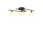 Fulgor Flush Ceiling, 3 Light G9, IP44, Satin Black/Opal Glass