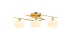 Fulgor Flush Ceiling, 3 Light G9, IP44, Satin Brass/Opal Glass