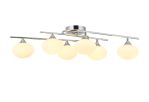 Fulgor Flush Ceiling, 6 Light G9, IP44, Polished Chrome/Opal Glass