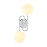 Fulgor Wall/Flush Light, 2 Light G9, IP44, Polished Chrome/Opal Glass