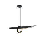 Orbita Loop Over Linear Triac Dimmable Pendant, 24W LED, 2700K, 2910lm, Walnut Wood/Black/White, 3yrs Warranty
