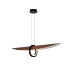 Orbita Loop Over Linear Triac Dimmable Pendant, 24W LED, 2700K, 2910lm, Walnut Wood/White, 3yrs Warranty
