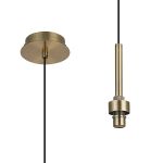 Giuseppe Antique Brass 1 Light G9 Universal 2m Drop Single Pendant With Flat Plate (FRAME ONLY), For A Vast Range Of Glass Shade