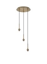 Giuseppe 30cm Antique Brass 3 Light G9 Universal 2m Drop Round Multiple Pendant (FRAME ONLY), For A Vast Range Of Glass Shades