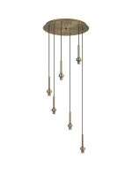 Giuseppe 40cm Antique Brass 6 Light G9 Universal 2.5m Round Multiple Pendant (FRAME ONLY), For A Vast Range Of Glass Shades