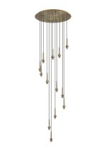 Giuseppe 56cm Antique Brass 13 Light G9 Universal 2.5m Round Multiple Pendant (FRAME ONLY), For A Vast Range Of Glass Shades