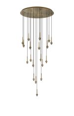 Giuseppe 75cm Antique Brass 19 Light G9 Universal 3.5m Round Multiple Pendant (FRAME ONLY), For A Vast Range Of Glass Shades