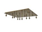 Giuseppe Antique Brass Square 13 Light G9 Universal Flush Light (FRAME ONLY), For A Vast Range Of Glass Shades