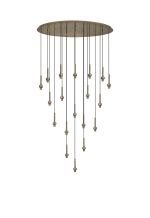Giuseppe Antique Brass 19 Light G9 Universal 2m Drop Oval Multiple Pendant (FRAME ONLY), For A Vast Range Of Glass Shades