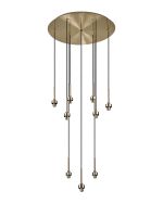 Giuseppe 50cm Antique Brass 9 Light G9 Universal 2.5m Round Multiple Pendant (FRAME ONLY), For A Vast Range Of Glass Shades