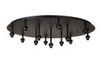 Giuseppe 80cm Satin Black Round 13 Light G9 Universal Flush Light (FRAME ONLY), For A Vast Range Of Glass Shades