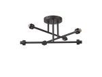 Giuseppe 52cm Satin Black 6 Light G9 Universal Crossed Arm Semi Flush Light (FRAME ONLY), For A Vast Range Of Glass Shades