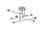 Giuseppe 68cm Polished Chrome 8 Light G9 Universal Crossed Arm Semi Flush Light (FRAME ONLY), For A Vast Range Of Glass Shades