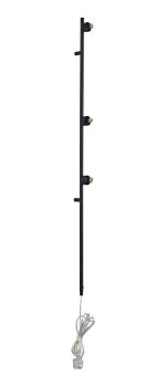 Giuseppe Satin Black 1.2m 3 Light G9 Universal Switched Plug-In Wall Lamp (FRAME ONLY), For A Vast Range Of Glass Shades