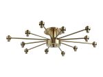 Giuseppe 85cm Antique Brass 12 Light G9 Semi Flush Light (FRAME ONLY), For A Vast Range Of Glass Shades