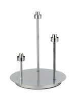 Giuseppe Polished Chrome 3 Light G9 Round Touch Switch Table Lamp Without Shade, For A Vast Range Of Glass Shades