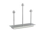 Giuseppe Polished Chrome 3 Light G9 Rectangular Touch Switch Table Lamp Without Shade, For A Vast Range Of Glass Shades