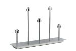 Giuseppe Polished Chrome 5 Light G9 Rectangular Touch Switch Table Lamp Without Shade, For A Vast Range Of Glass Shades