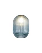 Giuseppe 12x16.5cm Almond Ribbed (T) Petrol Blue Glass Shade