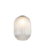 Giuseppe 12x16.5cm Almond Ribbed (T) Clear Glass Shade