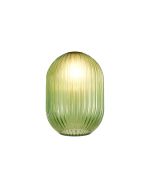 Giuseppe 12x16.5cm Almond Ribbed (T) Green Glass Shade