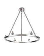 Giuseppe 60cm Polished Chrome 6 Light Round G9 Universal Cartwheel Fixed Pendant (FRAME ONLY), For A Vast Range Of Glass Shades