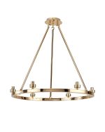 Giuseppe 60cm French Gold 6 Light Round G9 Universal Cartwheel Fixed Pendant (FRAME ONLY), For A Vast Range Of Glass Shades