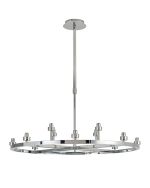 Giuseppe 80cm Polished Chrome 8 + 4 Light Round G9 Universal Cartwheel Telescopic Light (FRAME ONLY), For A Vast Range Of Glass Shades