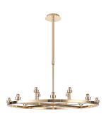 Giuseppe 80cm French Gold 8 + 4 Light Round G9 Universal Cartwheel Telescopic Light (FRAME ONLY), For A Vast Range Of Glass Shades