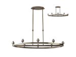 Giuseppe Antique Brass 8 Light Oval G9 Universal Cartwheel Telescopic Light (FRAME ONLY), For A Vast Range Of Glass Shades