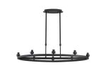 Giuseppe Satin Black 8 Light Oval G9 Universal Cartwheel Telescopic Light (FRAME ONLY), For A Vast Range Of Glass Shades