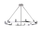 Giuseppe 95cm Polished Chrome 12 Light Round G9 Universal Cartwheel Fixed Pendant (FRAME ONLY), For A Vast Range Of Glass Shades