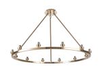 Giuseppe 95cm French Gold 12 Light Round G9 Universal Cartwheel Fixed Pendant (FRAME ONLY), For A Vast Range Of Glass Shades