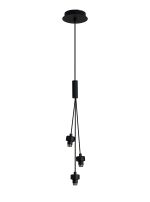 Giuseppe 12cm Satin Black 3 Light G9 Universal 2m Drop 1 Drop Cluster Pendant (FRAME ONLY), For A Vast Range Of Glass Shades