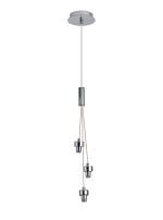 Giuseppe 12cm Polished Chrome 3 Light G9 Universal 2m Drop 1 Drop Cluster Pendant (FRAME ONLY), For A Vast Range Of Glass Shades