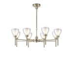 Giuseppe 78cm Telescopic/Semi Flush With Curved Cone Glass (U), 8 Light G9, French Gold/Iridescent/Opal