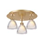 Giuseppe 36cm 35cm Round Flush With Curved Cone Glass (U), 3 Light G9, French Gold/Iridescent/Opal/Matt Gold