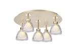 Giuseppe 47cm 45cm Round Flush With Curved Cone Glass (U), 5 Light G9, French Gold/Iridescent/Opal/Matt Gold