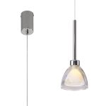 Giuseppe 12cm 2m Single Pendant With Curved Cone Glass (U), 1 Light G9, Polished Chrome/Iridescent/Opal