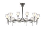 Giuseppe 93cm Telescopic/Semi Flush With Curved Cone Glass (U), 12 Light G9, Polished Chrome/Iridescent/Opal