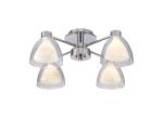 Giuseppe 48cm Semi Flush With Curved Cone Glass (U), 4 Light G9, Polished Chrome/Iridescent/Opal