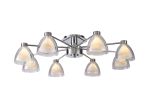Giuseppe 78cm Semi Flush With Curved Cone Glass (U), 8 Light G9, Polished Chrome/Iridescent/Opal