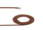 Briciole 1m Brown Braided 3 Core 0.75mm Cable VDE Approved (qty ordered will be supplied as one continuous length)