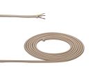 Briciole 1m Ivory Braided 3 Core 0.75mm Cable VDE Approved (qty ordered will be supplied as one continuous length)