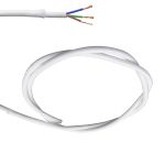 Briciole 1m White Braided 3 Core 0.75mm Cable VDE Approved (qty ordered will be supplied as one continuous length)