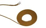 Briciole 1m Gold Braided Twisted 3 Core 0.75mm Cable VDE Approved (qty ordered will be supplied as one continuous length)