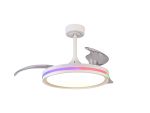 Rafaga 50W LED Dimmable White/RGB Ceiling Light With Built-In 30W DC Fan With Single Speed Reverse, Remote 3000-6500K, 5400lm, White, 5yrs Wty