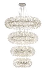 Hiphonic 4 Tier 60cm + 80cm + 100cm + 120cm Pendant, 12 + 20 + 26 + 30 Light G9 Polished Chrome/Crystal, Item Weight: 46kg